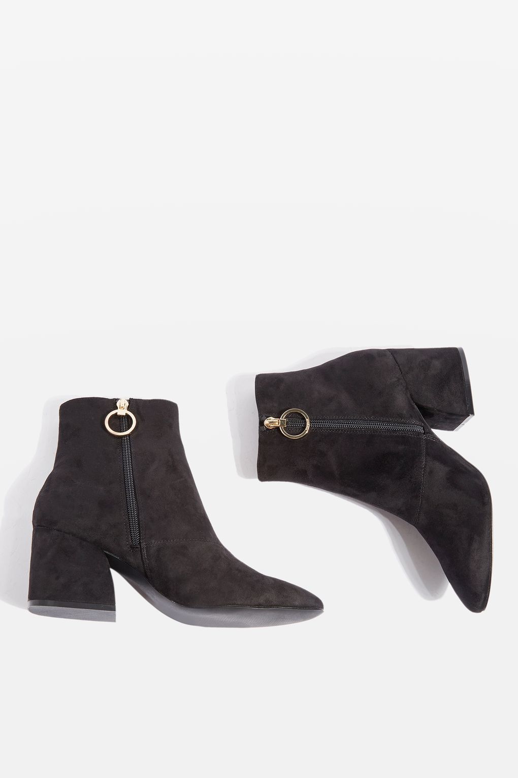 topshop black leather ankle boots