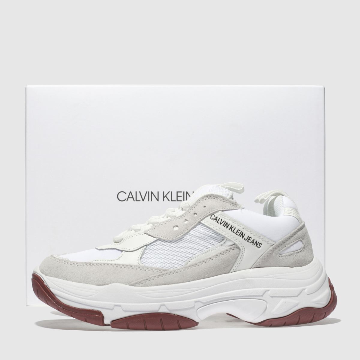 calvin klein maya white chunky sneakers